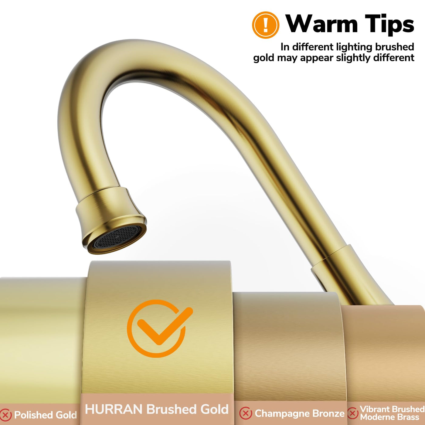 Hurran 4 inch Bathroom Faucets For Sink 3 Hole With Pop-Up Drain & 2 Supply Hoses