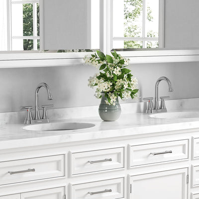 Hurran 4 inch Bathroom Faucets For Sink 3 Hole With Pop-Up Drain & 2 Supply Hoses